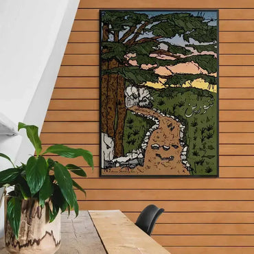 Landscape Art Print - Tannourine Pathway, A Journey Through Cedars Poster